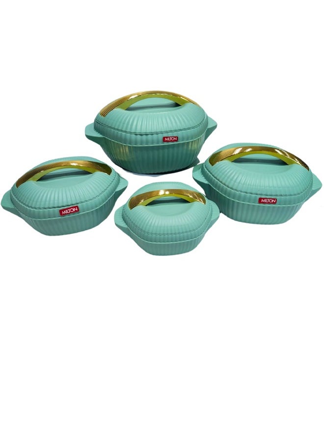 Generic - Luxury thermal food container set with golden edges - 4 pieces - Image 1