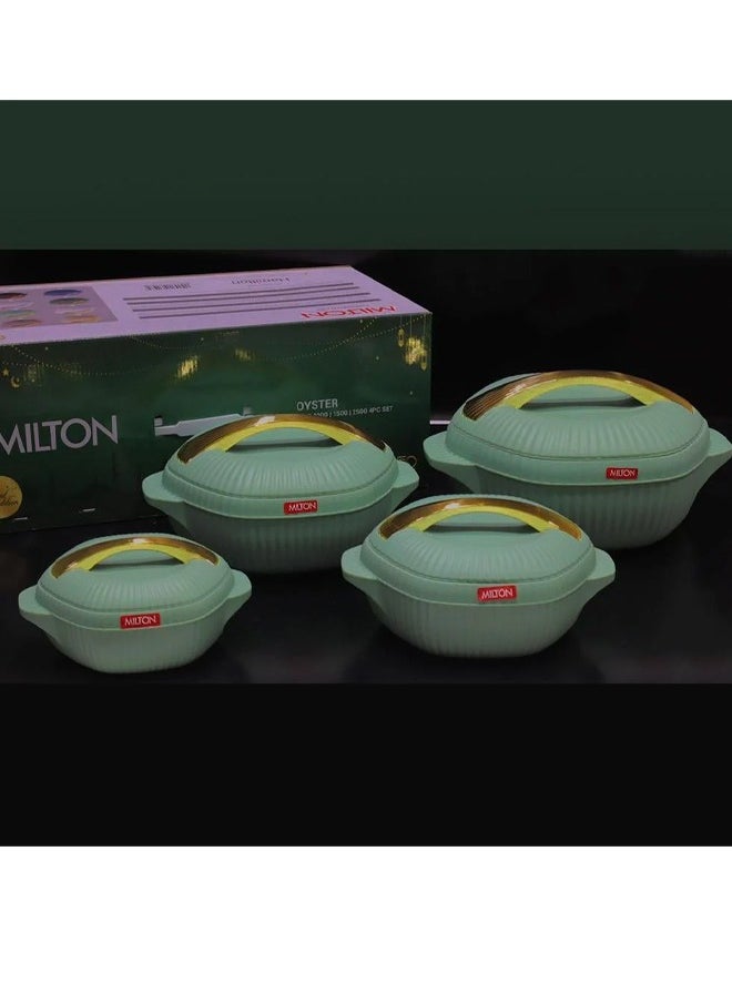 Generic - Luxury thermal food container set with golden edges - 4 pieces - Image 1