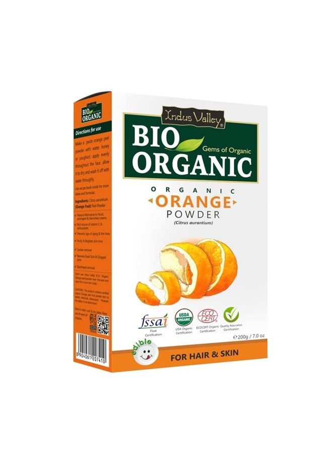 Indus Valley Indus Valley Bio Organic Orange Peel Powder, Pure Natural & Organic for Skin Lightening Face Pack, Vitamin C and Antioxidants Add Glow, Cruelty-free & Vegan, 200g - Image 1