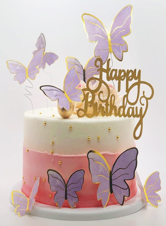 Naiircool 100Pcs Butterfly Cake Topper, Cupcake Topper, Cake Decorations, Cake Topper, Birthday Anniversary Decor, Party Decorations for Women Girls, Mixed Size (Pink Purple Gold) - Image 5