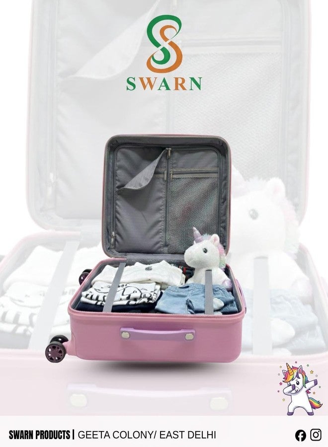 Swarn Products Magical DreamUNI Polyester Extra Light Weight &Kids Hard Luggage Trolley Bag for Travelling (21 Inch)-Peach - Image 4