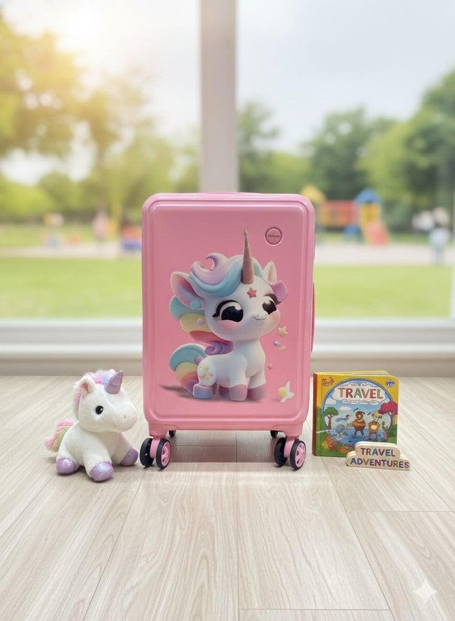 Swarn Products Magical DreamUNI Polyester Extra Light Weight &Kids Hard Luggage Trolley Bag for Travelling (21 Inch)-Peach - Image 2