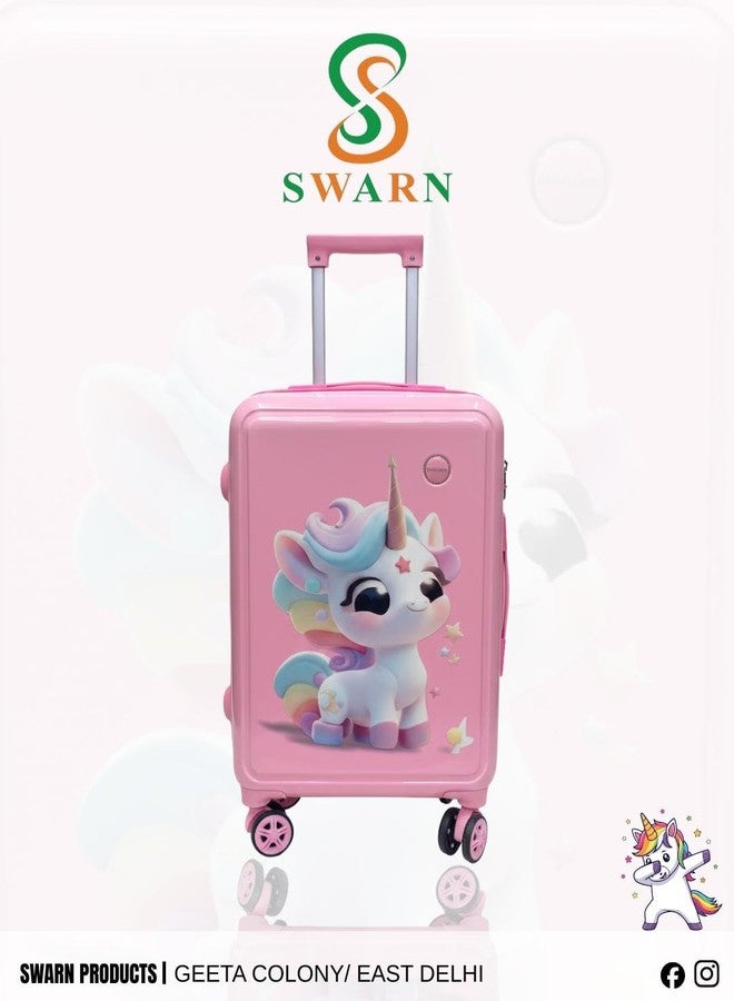 Swarn Products Magical DreamUNI Polyester Extra Light Weight &Kids Hard Luggage Trolley Bag for Travelling (21 Inch)-Peach - Image 3