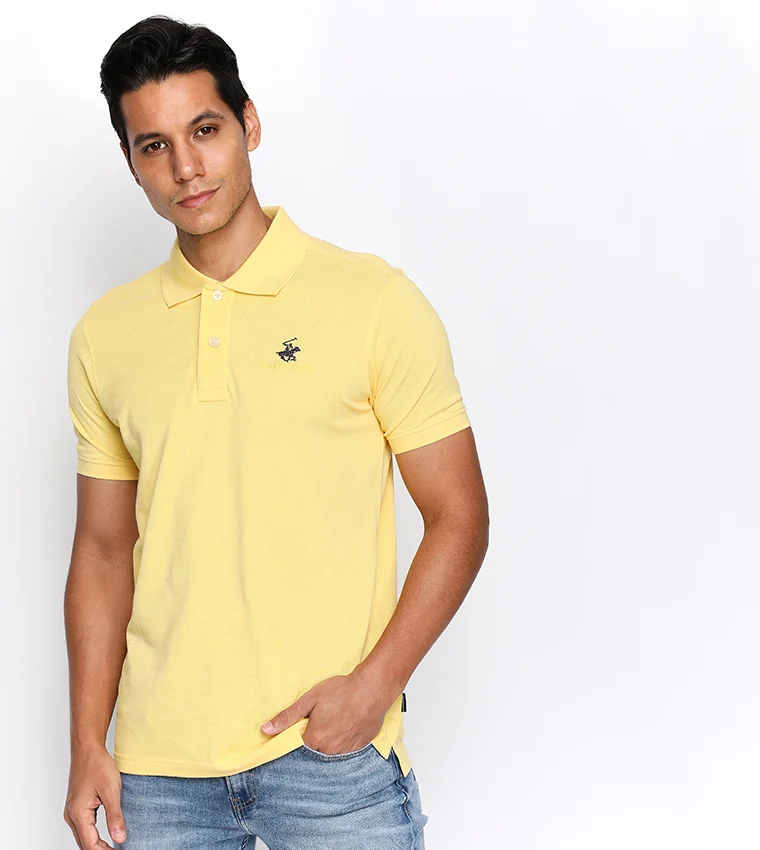 BEVERLY HILLS POLO CLUB Logo Embroidered Pique Polo T-Shirt