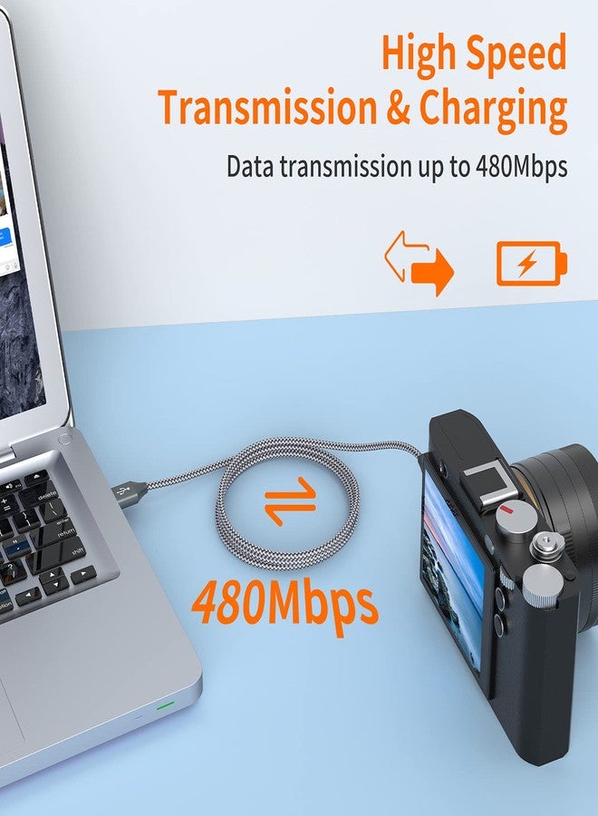 JXMOX كابل USB صغير JXMOX، (3.3 قدم 2 حزمة) كابل شحن USB 2.0 نوع A ذكر إلى Mini B متوافق مع Hero 3+، وحدة تحكم PS3، كاميرا رقمية، كاميرا داش، مشغل MP3، Garmin Nuvi GPS، جهاز استقبال GPS - Image 4