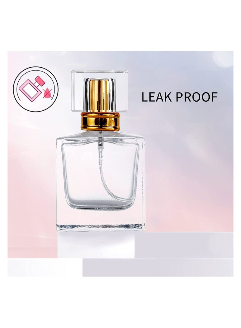 Y&D Spray Bottles, 2Pcs 50ml/1.69 Oz Square Empty Frosted Glass Bottles Perfume Atomizer, Refillable Fine Mist for Essential Oils, Makeup Toner Lotion (Transparent) - Image 4