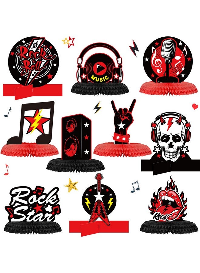 مارسبارك 10 قطع من ديكورات حفلات روك آند رول، قطع مركزية لنجوم الروك، ديكورات حفلات بورن تو روك، لوازم حفلات بطابع موسيقي، لوازم حفلات الهالوين، ديكورات أعياد الميلاد، لوازم حفلات استقبال المولود - Image 1