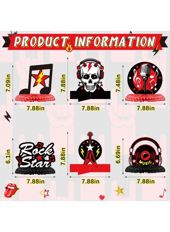 مارسبارك 10 قطع من ديكورات حفلات روك آند رول، قطع مركزية لنجوم الروك، ديكورات حفلات بورن تو روك، لوازم حفلات بطابع موسيقي، لوازم حفلات الهالوين، ديكورات أعياد الميلاد، لوازم حفلات استقبال المولود - Image 2