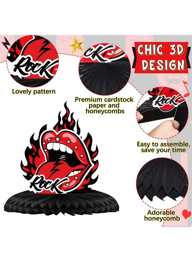 مارسبارك 10 قطع من ديكورات حفلات روك آند رول، قطع مركزية لنجوم الروك، ديكورات حفلات بورن تو روك، لوازم حفلات بطابع موسيقي، لوازم حفلات الهالوين، ديكورات أعياد الميلاد، لوازم حفلات استقبال المولود - Image 3