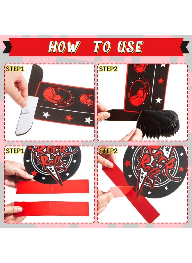 مارسبارك 10 قطع من ديكورات حفلات روك آند رول، قطع مركزية لنجوم الروك، ديكورات حفلات بورن تو روك، لوازم حفلات بطابع موسيقي، لوازم حفلات الهالوين، ديكورات أعياد الميلاد، لوازم حفلات استقبال المولود - Image 4