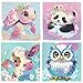 FQOVKYN 4 Packs 5D Cartoon Diamond Art Kits for Kids Cute Animals DIY Diamond Arts Mosaic Kits for Adults Beginner Full Round Drill Gem Art for Home Wall Decor Kids Present 6X6 inch - Image 3
