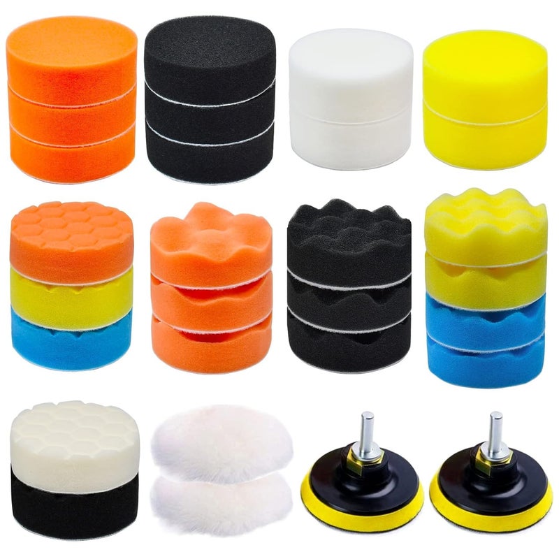 TuhooMall Car Foam Polishing Buffing Kit, Polishing Buffing Pads, Wool Pads,Polishing & Buffing Wheels, for Headlights & Body Foam Wax & Buffer Kits (27) - Image 1