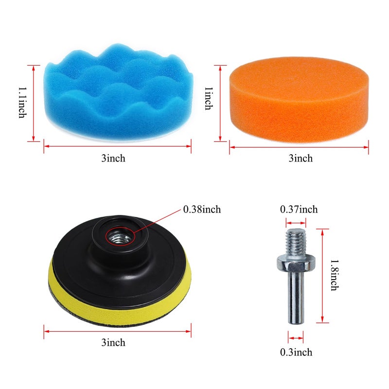 TuhooMall Car Foam Polishing Buffing Kit, Polishing Buffing Pads, Wool Pads,Polishing & Buffing Wheels, for Headlights & Body Foam Wax & Buffer Kits (27) - Image 5