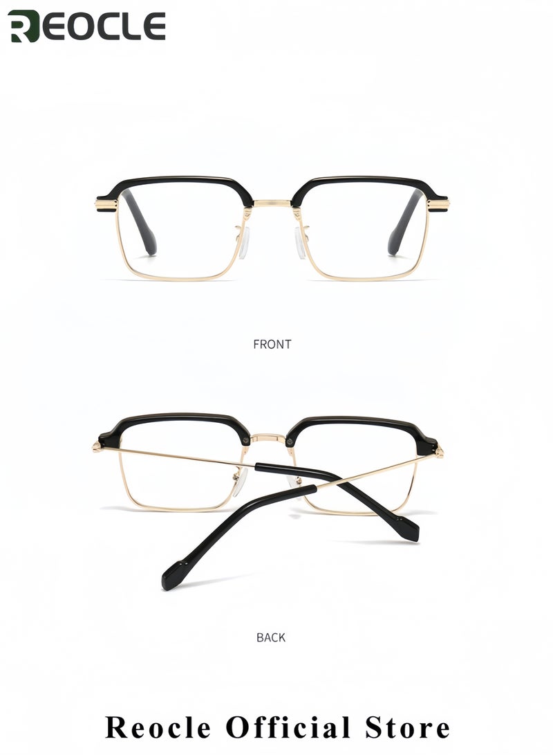 ريوكل نظارات قراءة كلاسيكية بإطار مربع، مضادة للضوء الأزرق، عالية الدقة، بنصف إطار، مقاومة للضوء الأزرق - Image 5