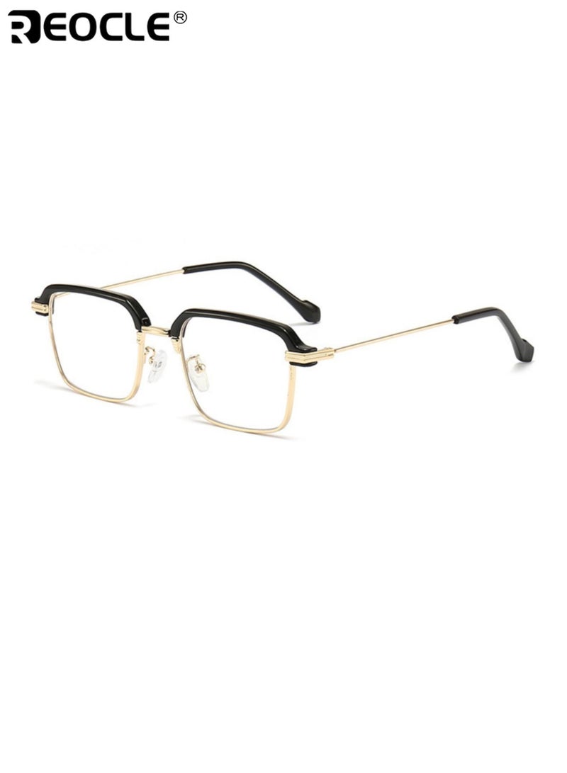 ريوكل نظارات قراءة كلاسيكية بإطار مربع، مضادة للضوء الأزرق، عالية الدقة، بنصف إطار، مقاومة للضوء الأزرق - Image 1