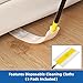Qaestfy Under Appliance Cleaning Tool with Long Handle 2 Reusable Microfiber Pads 5 Disposable Dusting Cloths Retractable Flat Gap Duster 3063 for Behind Fridge Washer Bed Furniture - Image 4