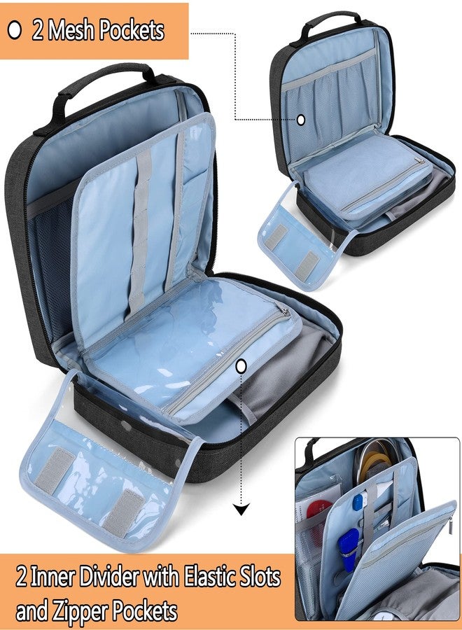 داميرو حقيبة داميرو لحمل سماعتين طبيتين، حقيبة محمولة متوافقة مع سماعات 3M Littmann/ADC/Omron، وأجهزة قياس ضغط الدم، وغيرها من الملحقات، لون أسود - Image 2