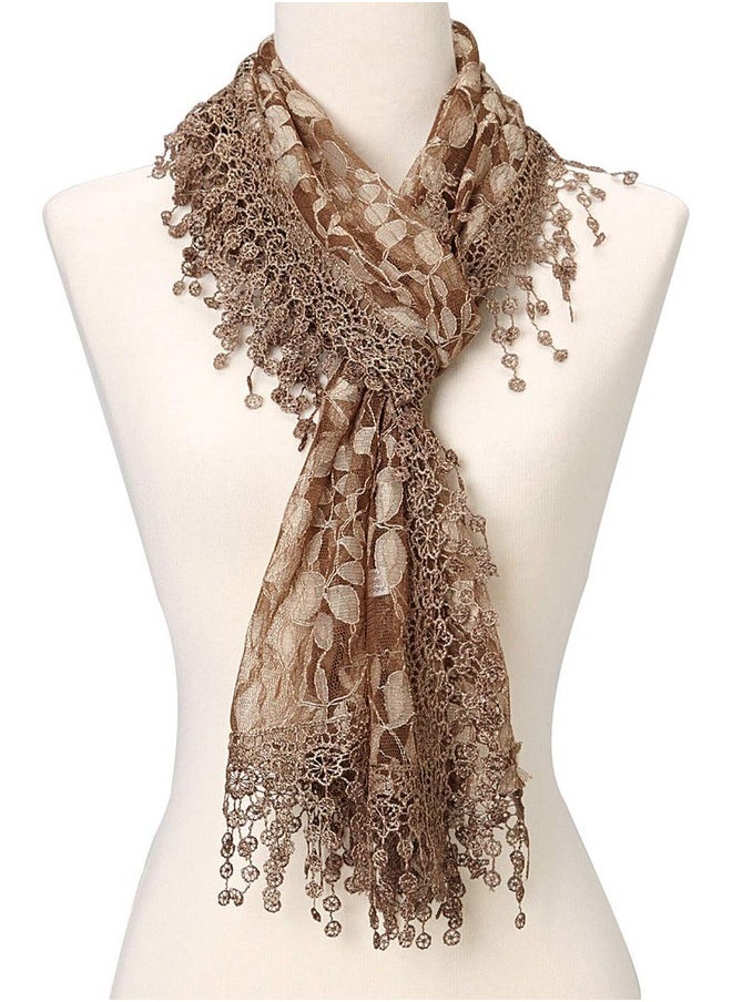 Cindy And Wendy Lightweight Soft Leaf Lace Fringes Scarf Shawl For Women,Brown,One Size - pzsku/Z9375BC77F3E452E274CEZ/45/_/1735566452/5690e4fe-b8e6-4d2b-9630-6ce3c01b04ba