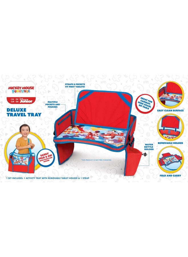 MICKEY MOUSE صينية سفر للأطفال من ميكي ماوس للسيارة، صينية مقعد السيارة للأطفال للسفر، صواني السيارة للأطفال لأساسيات وأنشطة الرحلات البرية - Image 3