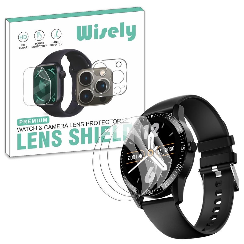 Wisely |Pack of 3pc| Screen Guard Protector For Fireboltt Talk 1.39" Anti Shock, Anti-Scratch, HD Clear, Full Cover - Image 1