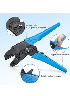Excefore Crimping Tool for Heat Shrink Connectors, AWG22-10 Crimping Tool For Insulated Electrical Connectors, Ratcheting Wire Terminal Crimper - Crimping Pliers - Electrical Crimping Tool (30C, Blue)  - Image 5