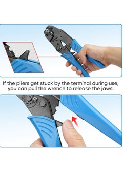 Excefore Crimping Tool for Heat Shrink Connectors, AWG22-10 Crimping Tool For Insulated Electrical Connectors, Ratcheting Wire Terminal Crimper - Crimping Pliers - Electrical Crimping Tool (30C, Blue)  - Image 4