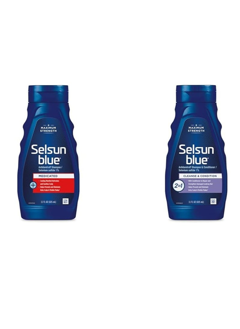 Selsun blue Selsun Blue Medicated Anti-dandruff Shampoo with Menthol, 11 fl. oz., Maximum Strength, Provides Cooling Soothing Sensation, Repairs & Strengthens Damaged Hair.  - Image 1