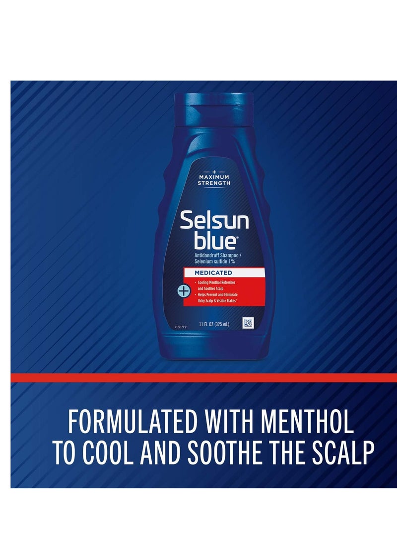 Selsun blue Selsun Blue Medicated Anti-dandruff Shampoo with Menthol, 11 fl. oz., Maximum Strength, Provides Cooling Soothing Sensation, Repairs & Strengthens Damaged Hair.  - Image 3