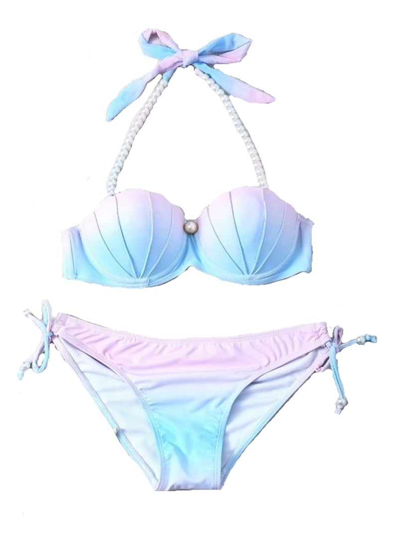 Mermaid bikini swimsuit gradient shell bikini beach swimsuit - Image 1