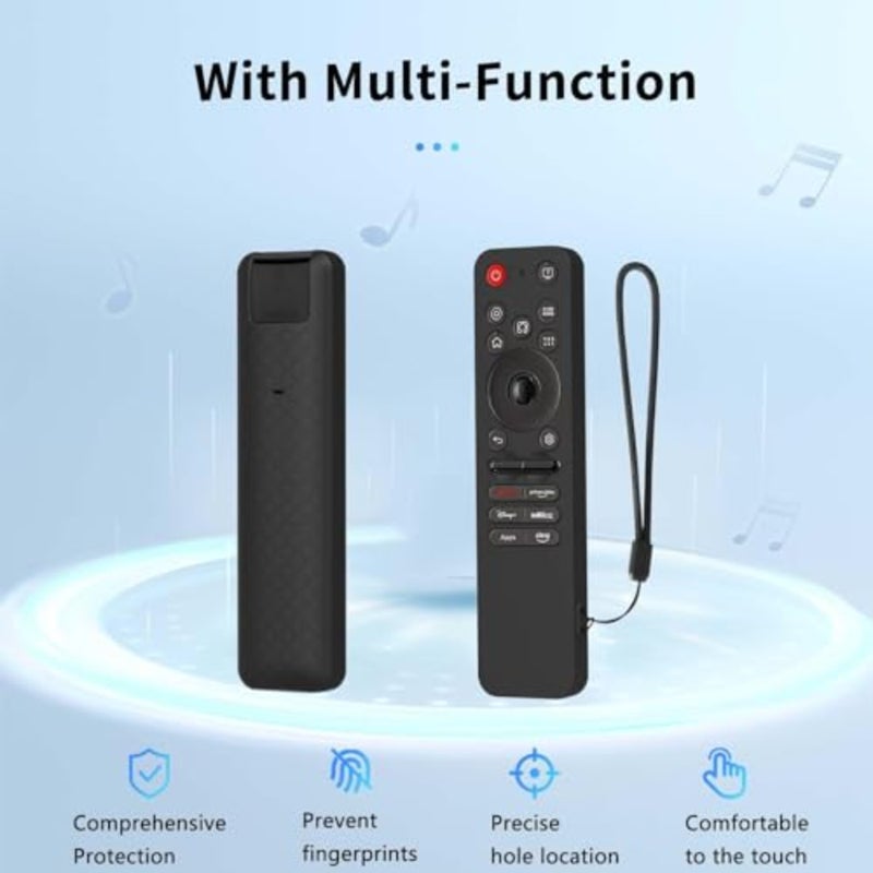 Cover for LG MR25GA Remote Control, Silicone Case for Remote Control, Washable, Shockproof, Dropproof Lightweight Protective Case for LG MR25GA Black - Image 2