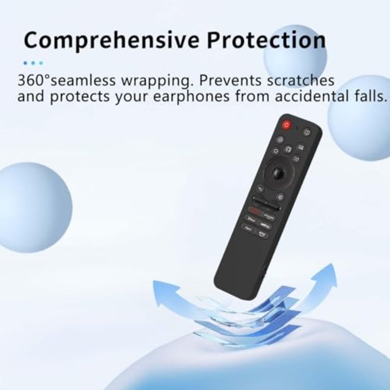 Cover for LG MR25GA Remote Control, Silicone Case for Remote Control, Washable, Shockproof, Dropproof Lightweight Protective Case for LG MR25GA Black - Image 3