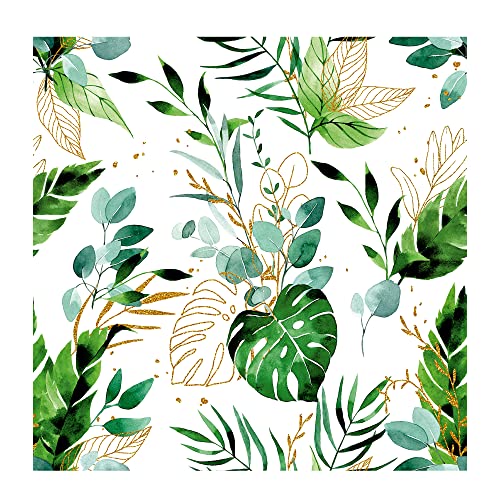 PAPER PLANE DESIGN Self-Adhesive Theme Leaves Wallpaper for Living Rooms Bedroom Hall 1 Roll (2 X 12 Feet 24 Square Feet)- (Tropical Leaves of Palm Monstera Banana) - Image 1