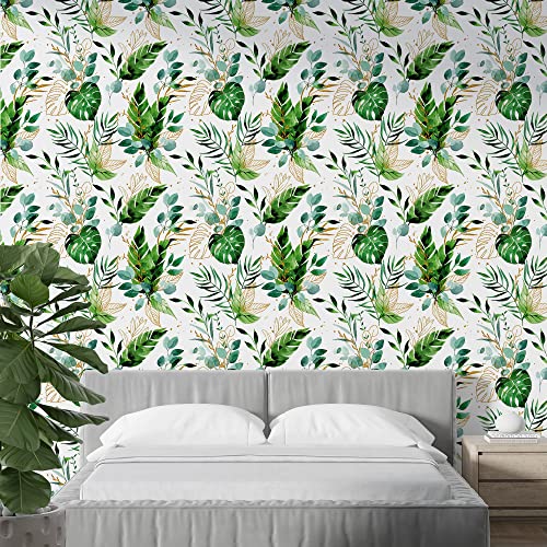 PAPER PLANE DESIGN Self-Adhesive Theme Leaves Wallpaper for Living Rooms Bedroom Hall 1 Roll (2 X 12 Feet 24 Square Feet)- (Tropical Leaves of Palm Monstera Banana) - Image 5