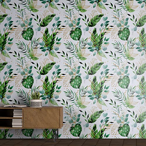 PAPER PLANE DESIGN Self-Adhesive Theme Leaves Wallpaper for Living Rooms Bedroom Hall 1 Roll (2 X 12 Feet 24 Square Feet)- (Tropical Leaves of Palm Monstera Banana) - Image 4