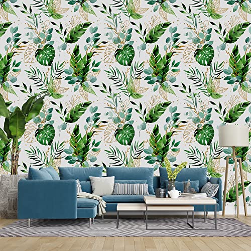 PAPER PLANE DESIGN Self-Adhesive Theme Leaves Wallpaper for Living Rooms Bedroom Hall 1 Roll (2 X 12 Feet 24 Square Feet)- (Tropical Leaves of Palm Monstera Banana) - Image 2