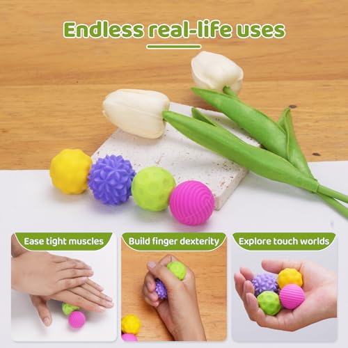 civan Magnetic Balls Fidget Toys Adults 4PCS Textures Silicone Stress Balls Quiet Stress Relief Sensory Toys for Autism ADHD Anxiety Office Home Toy Stocking Stuffers for Women Men Gifts - Image 5