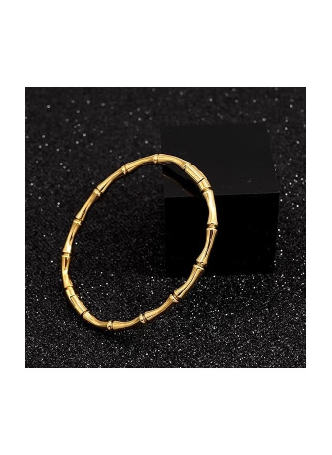 Fayrouz Jewellery Bamboo Inspired Hoop Bracelets Elegant, Simple, and Slim Classic Wide Adjustable Unisex Bamboo Bracelet. Bracelet by Fairuz Jewelry  - Image 5