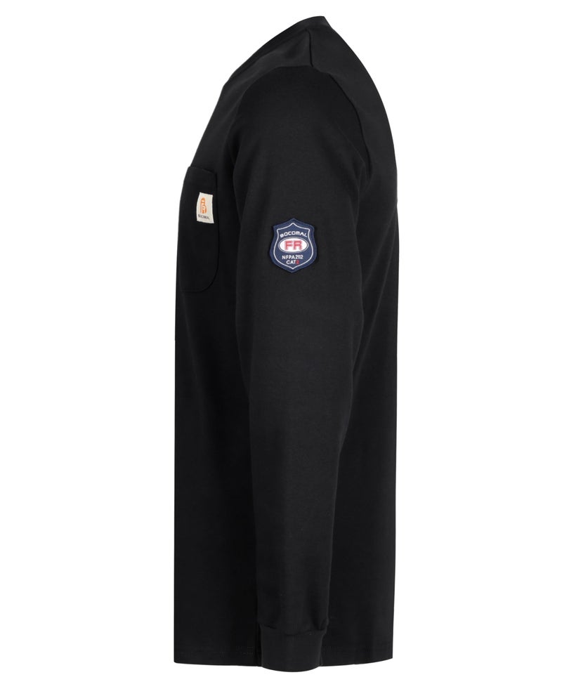 BOCOMAL FR Shirts Flame Resistant Shirt 100% Cotton NFPA2112 7oz Black Men's FR T Shirt - Image 3
