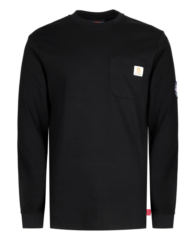 BOCOMAL FR Shirts Flame Resistant Shirt 100% Cotton NFPA2112 7oz Black Men's FR T Shirt - Image 1