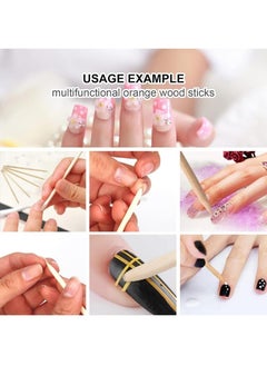 Generic 100-Piece Wooden Nail Cuticle pusher Stick Set Beige  - Image 5