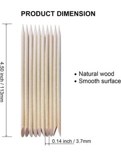 Generic 100-Piece Wooden Nail Cuticle pusher Stick Set Beige  - Image 2