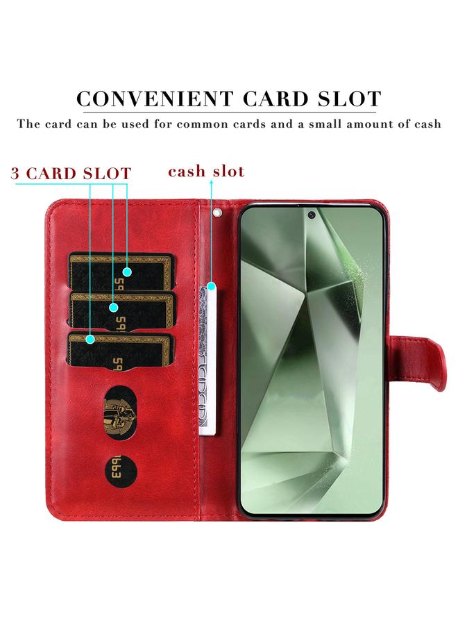 اس-توب جراب لهاتف Samsung Galaxy S24 FE 5G جراب هاتف أنيق من جلد العجل بسحاب - Image 4