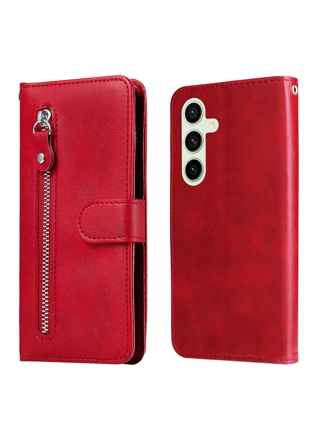 اس-توب جراب لهاتف Samsung Galaxy S24 FE 5G جراب هاتف أنيق من جلد العجل بسحاب - Image 1