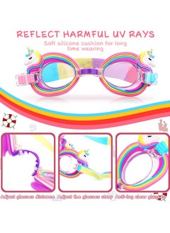 SYOSI Children's Swimming Set, 5 Sets of Children's Silicone Swimming Cap Swimming Goggles Glasses Nose Clip Ear Plugs Cartoon Pink Girls Underwater Glasses Goggles for Children Age 3-12 Years  - Image 4