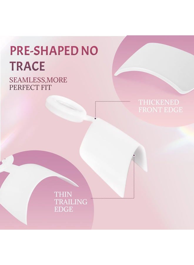 Ranrose 600PCS Short French Style False Nails Half Cover Nails Tips,White Short Acrylic Extension Finger Nail 12 Sizes with Box (French) - Image 2