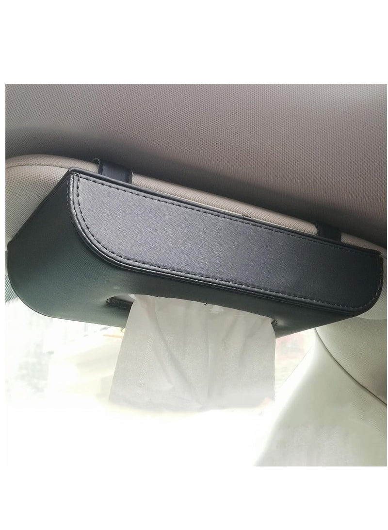 Generic Premium Tissue Holder , Faux Leather Gaintston Sun Visor Tissue Holder, Stylish and Convenient Facial Tissue Dispenser for your Vehicle (Black)  - Image 1