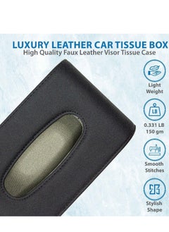 Generic Premium Tissue Holder , Faux Leather Gaintston Sun Visor Tissue Holder, Stylish and Convenient Facial Tissue Dispenser for your Vehicle (Black)  - Image 3
