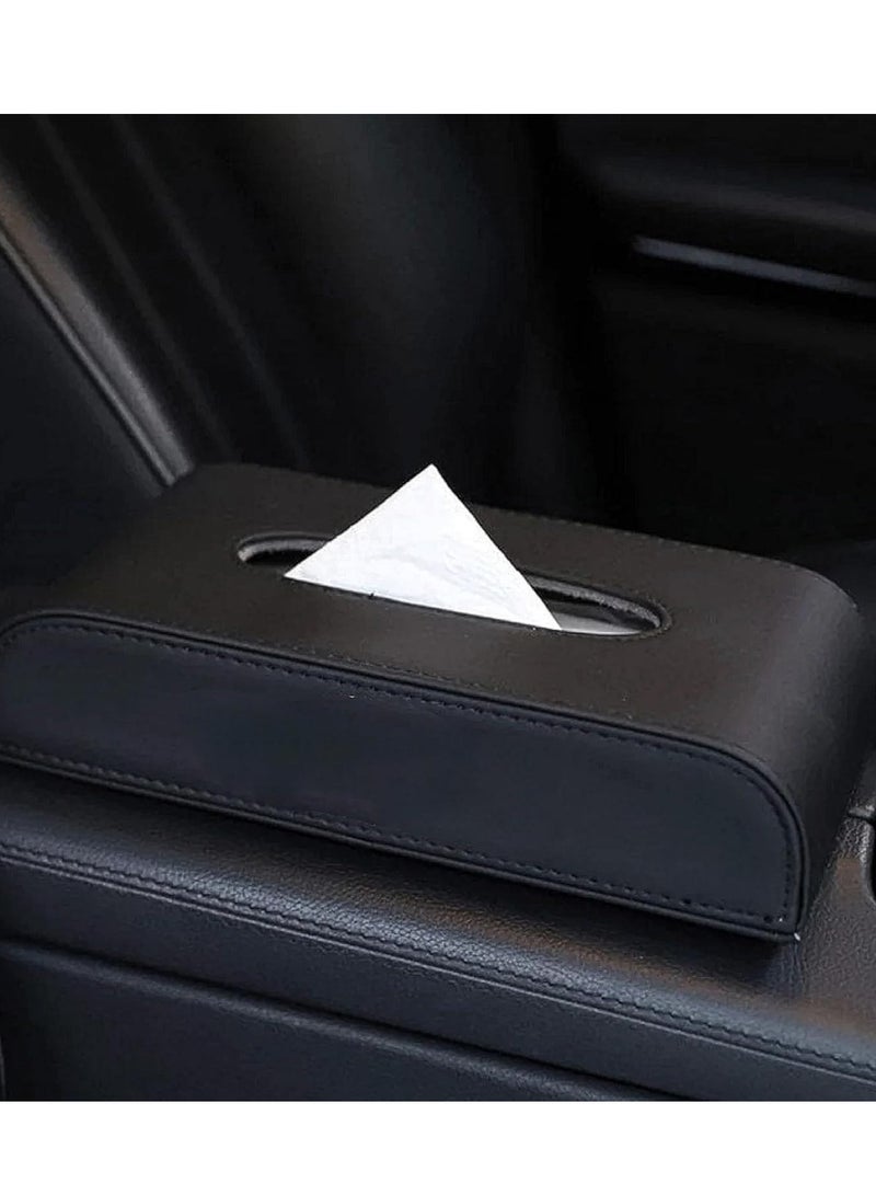 Generic Premium Tissue Holder , Faux Leather Gaintston Sun Visor Tissue Holder, Stylish and Convenient Facial Tissue Dispenser for your Vehicle (Black)  - Image 2