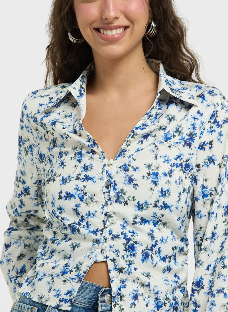 جينجر Floral Fitted Shirt