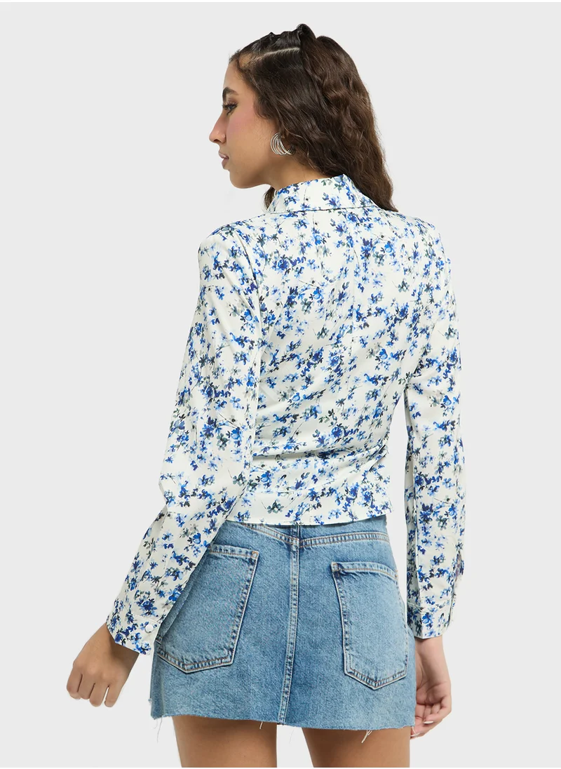 جينجر Floral Fitted Shirt